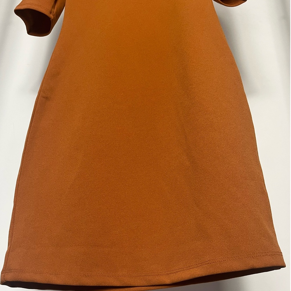 Windsor Tan Peasant Sleeve Dress - Picture 3 of 4